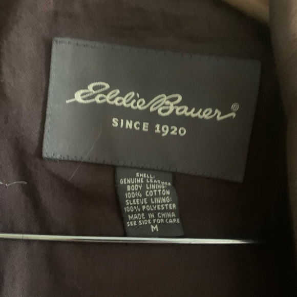 Eddie Bauer leather button up jacket - Picture 2 of 3
